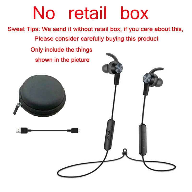 Black without box Huawei Honor xSport AM61 Bluetooth Беспроводные наушники с магнитным дизайном для спорта на открытом воздухе гарнитура для huawei mate 20 Pro P30 P30 Pro - Цвет: Black without box
