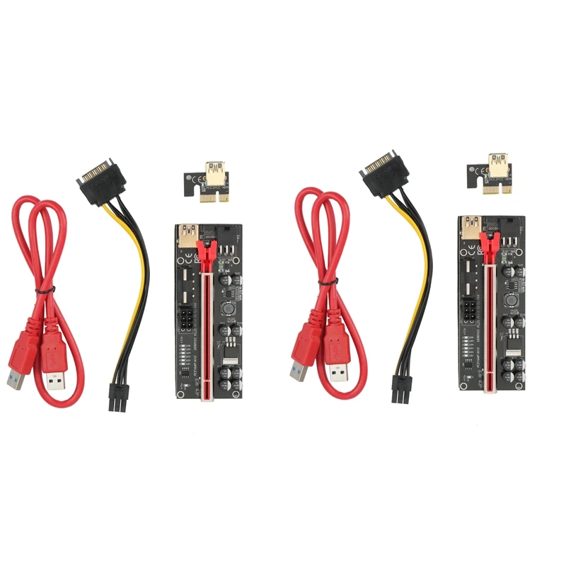 

VER010S USB3.0 PCI-E Riser VER010 PLUS Express 1X 4X 8X 16X Extender Pcie Riser Adapter Card SATA 6Pin Power