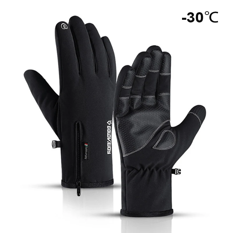 

Bicycle Thermal Gloves Windproof Waterproof MTB Bike Cycling Gloves Anti-slip Touch Screen Sport Ski Mittens Full Finger winter