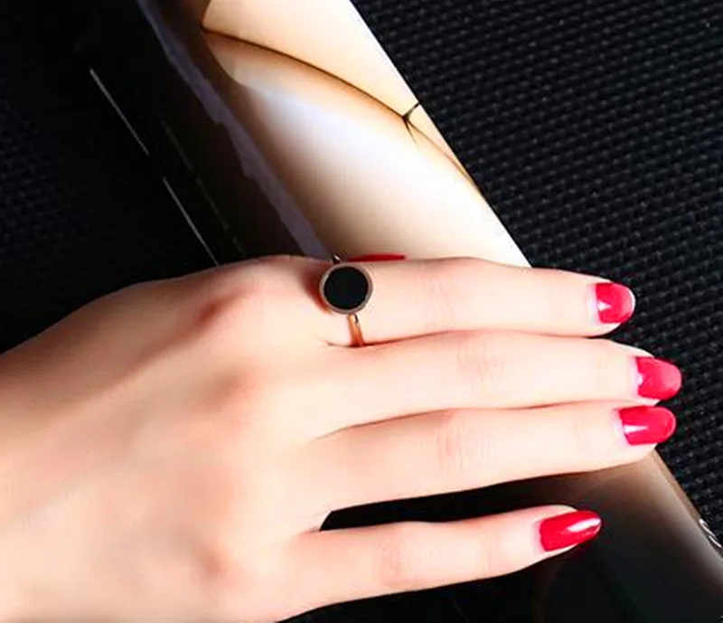 Wedding Ring for Women Minimalist Gold Color Round Acrylic Stone Stainless Steel Rings Jewlery | Украшения и аксессуары