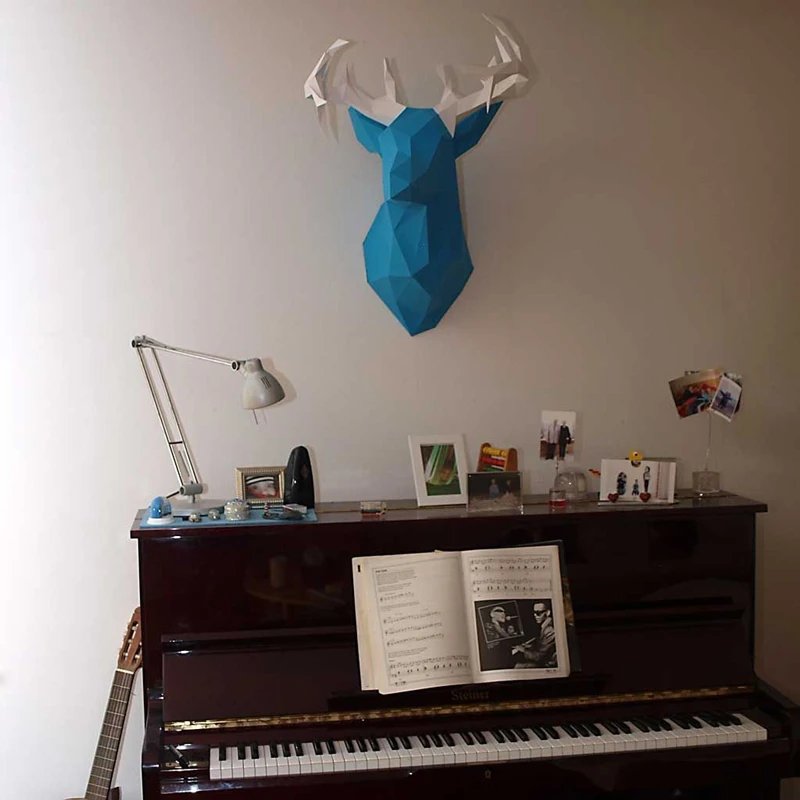 4 цвета DIY Олень Лось голова Бумага модель головоломки игрушки для домашних