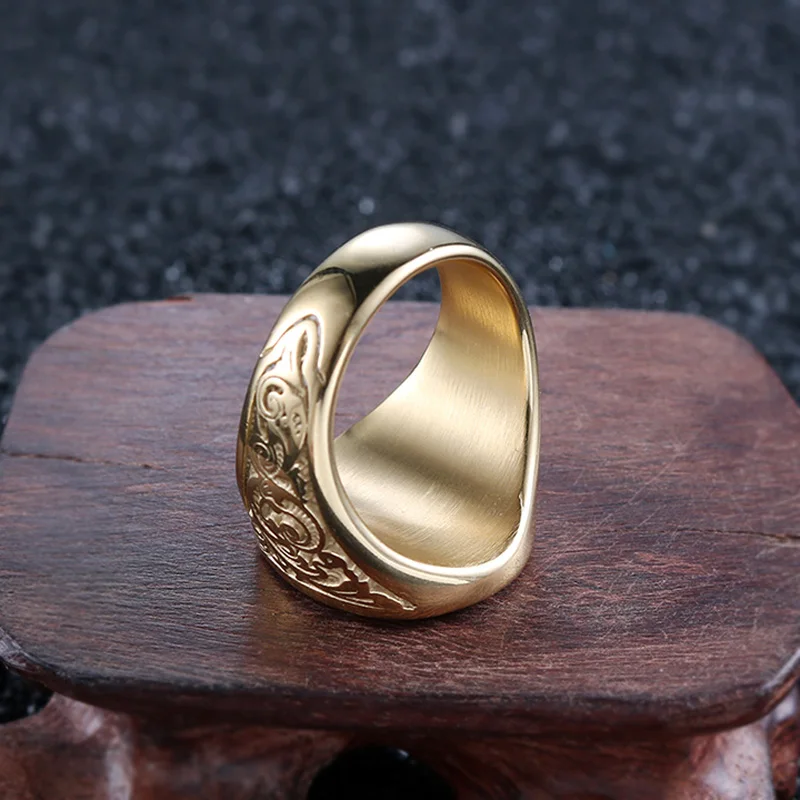DICAYLUN Freemasonry кольцо Mason Symbols масонское тамплиера для мужчин золото нержавеющая - Фото №1