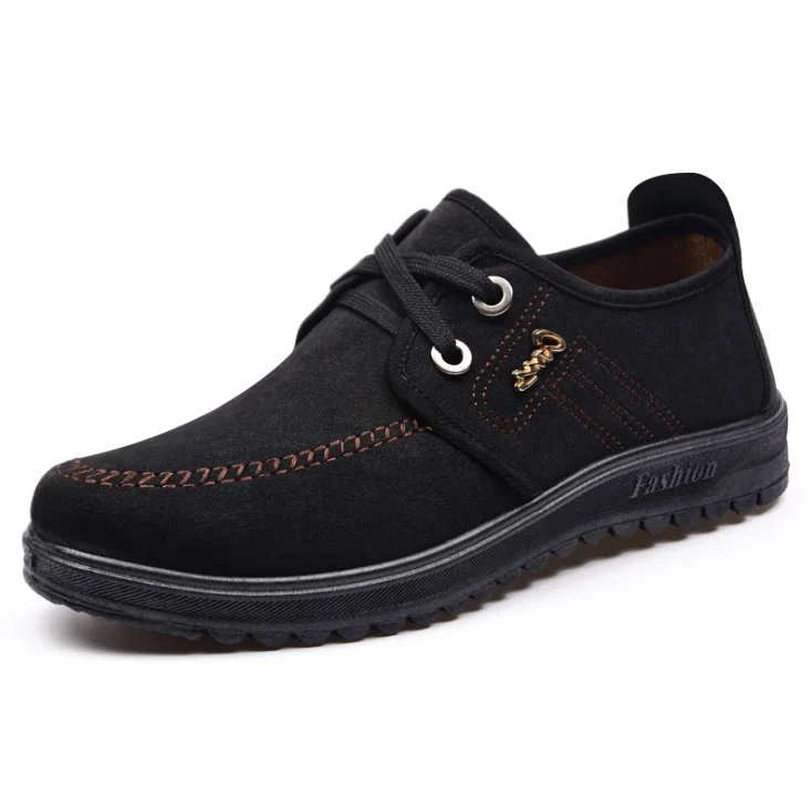 Дышащая мужская парусиновая обувь на плоской подошве шнуровке Удобная модная
