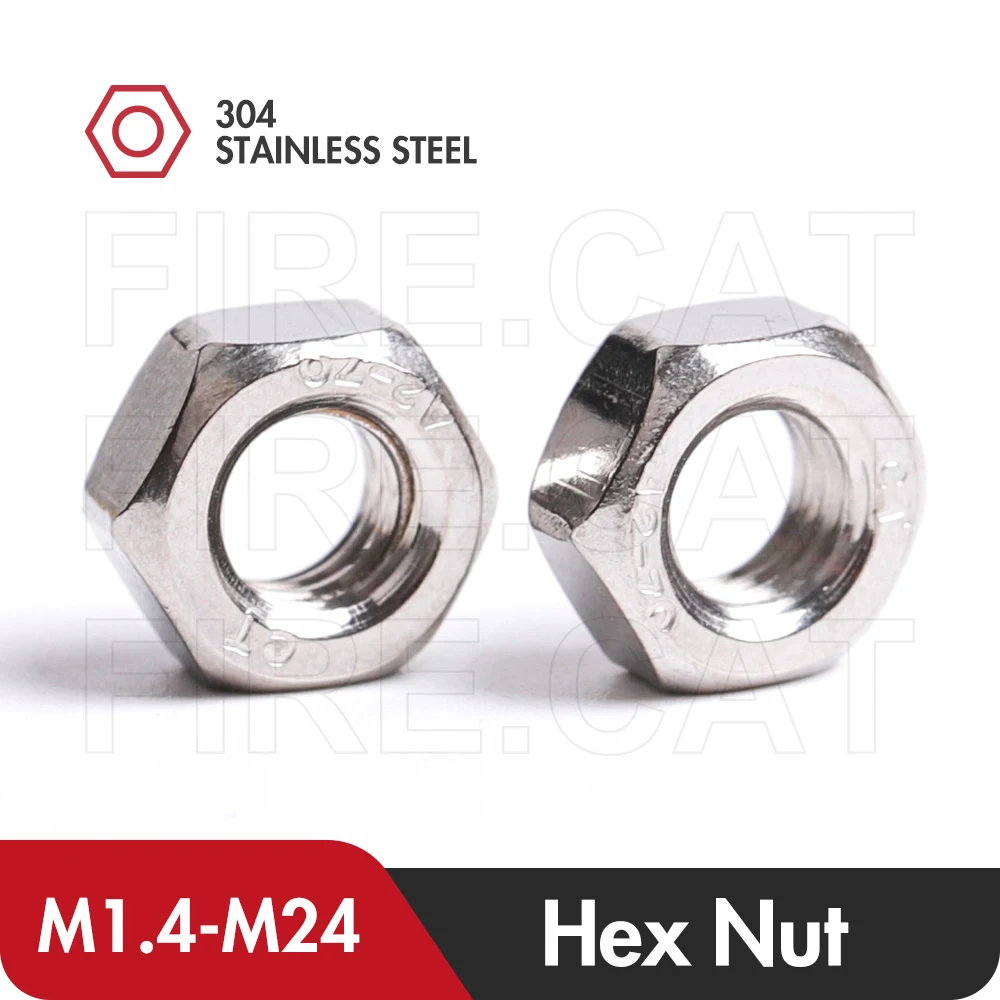 

Шестигранная гайка из нержавеющей стали, Метрическая 304, M1.4, M1.6, M2, M2, M2, M2 14, M16, M18, M20, M22, M24, шестигранные гайки