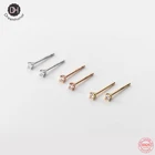 Женские серьги-гвоздики Dreamhonor S925 из стерлингового серебра с цирконом золотогосеребряногорозового золота, свадебные украшения, SMT005