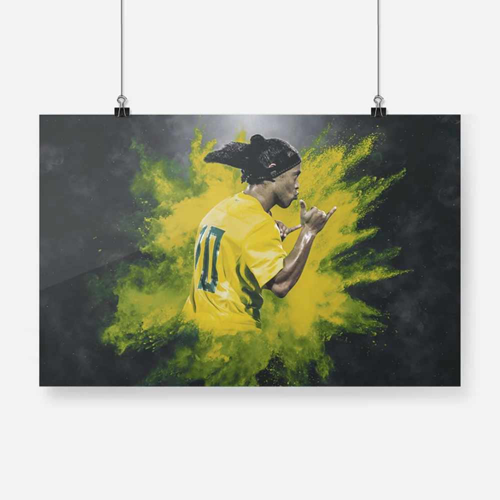 

Home Decor Wall Art Ronaldinho Legend Poster HD Prints Football Player Canvas Painting Bedroom Background Modular Pictures Frame