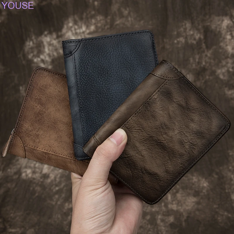 Мужской короткий кошелек из натуральной воловьей кожи | Багаж и сумки