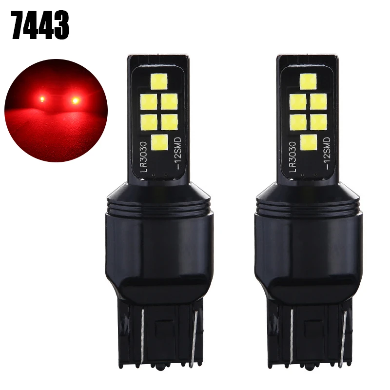 7443 T20 W21W 2 шт. 1156 P21W BA15S 1157 P21/5 Вт BAY15D T20 7440 W21/5 Вт 7443 BAU15S чип авто тормоз светильник лампа светодиодный автомобильный резервный светильник 3 цвета - Испускаемый цвет: 7443 T20 W21W