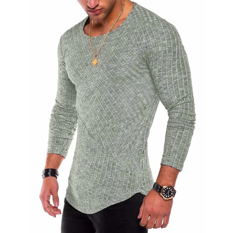 

ZOGAA Spring Autumn Mens O-Neck Knitted Sweater Men Casual Solid Long Sleeve Pullover Male Warm Fashion Clothing Base Top