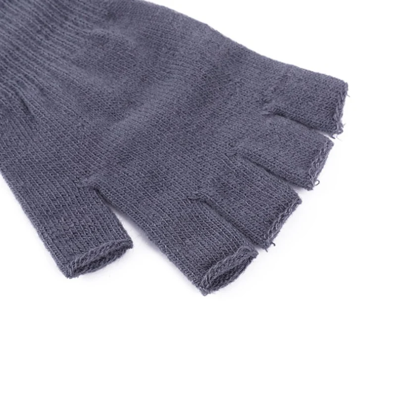 

1 Pairs Short Knitted Gloves Winter Warm Gloves Half Finger Gloves Unisex