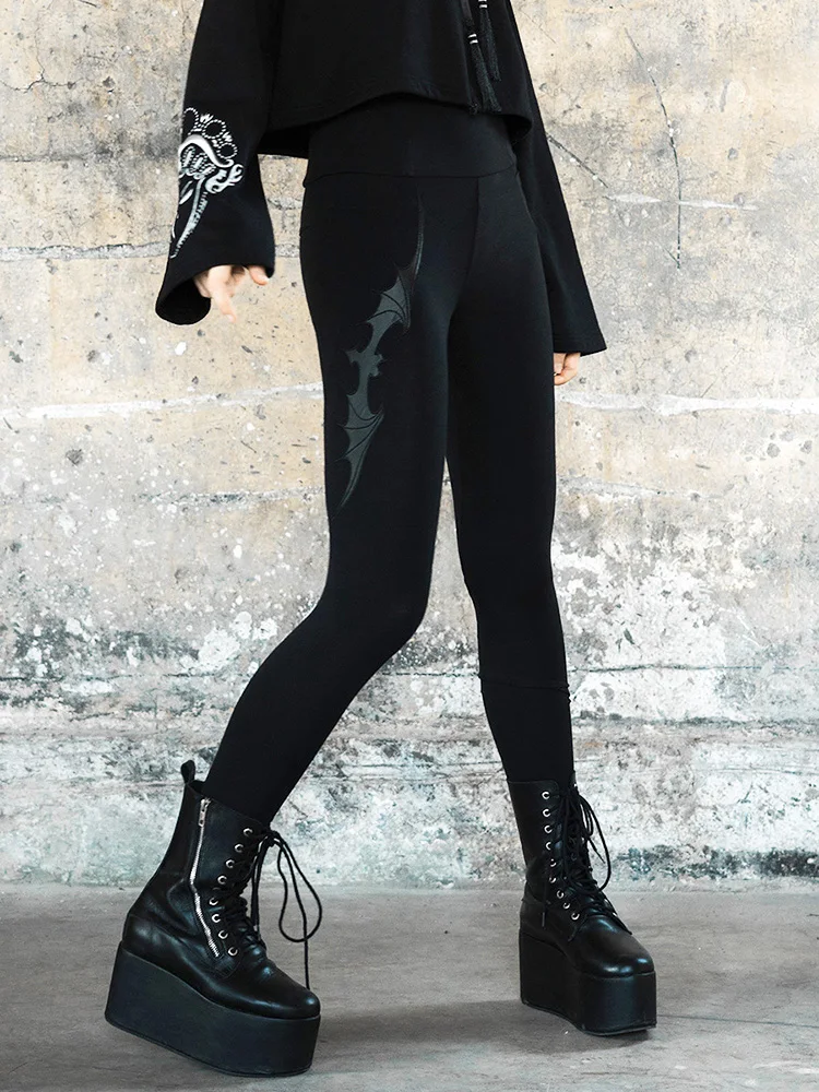 Женские леггинсы в стиле Панк RAVE новые осенние облегающие трикотажные штаны панк