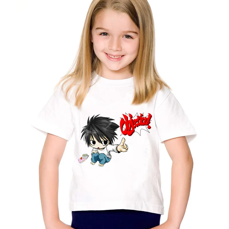 Funny Short Sleeve Tees children t shirt Girls Summer Japanese Anime Print Death Note Kids T-shirts Casual Baby Clothes For Boys