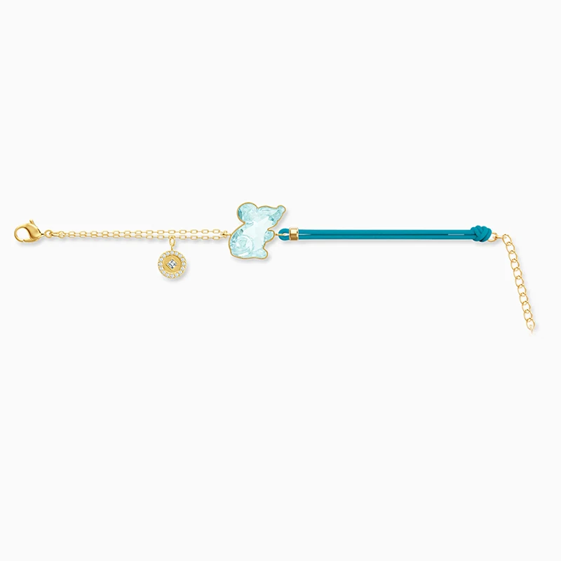 

2020 Fashion Jewelry SWA NEW CHINESE ZODIAC RAT Bracelet Gold Sea Blue Mouse Shaped Decoration Crystal Female Romantic Gift