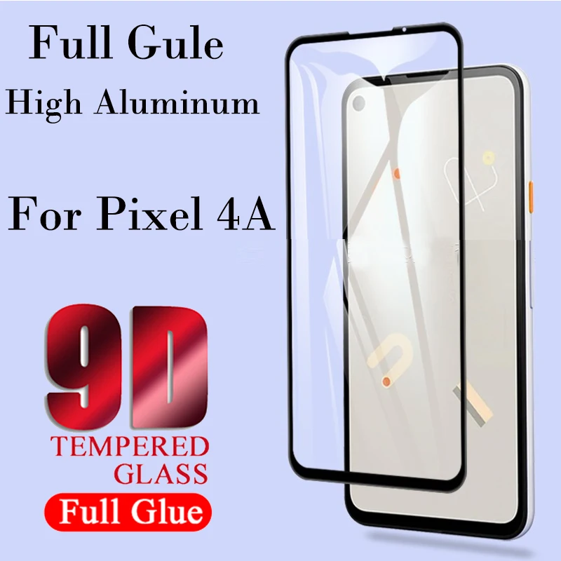 Закаленное стекло для Google Pixel 4A Защитное экрана 9H Full Gule высокое алюминиевое