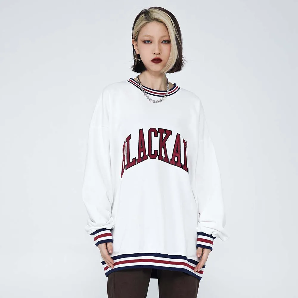 

Sweatshirt Men Big Letter Stripe Pullover Basketball High Street Youthful Vitality Tops All-match Casual Men's Clothing
