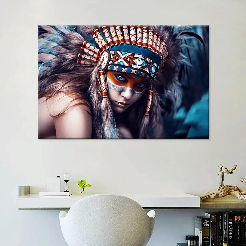 Живопись на холсте индейцев красота искусство и принты живопись Dcorative Home