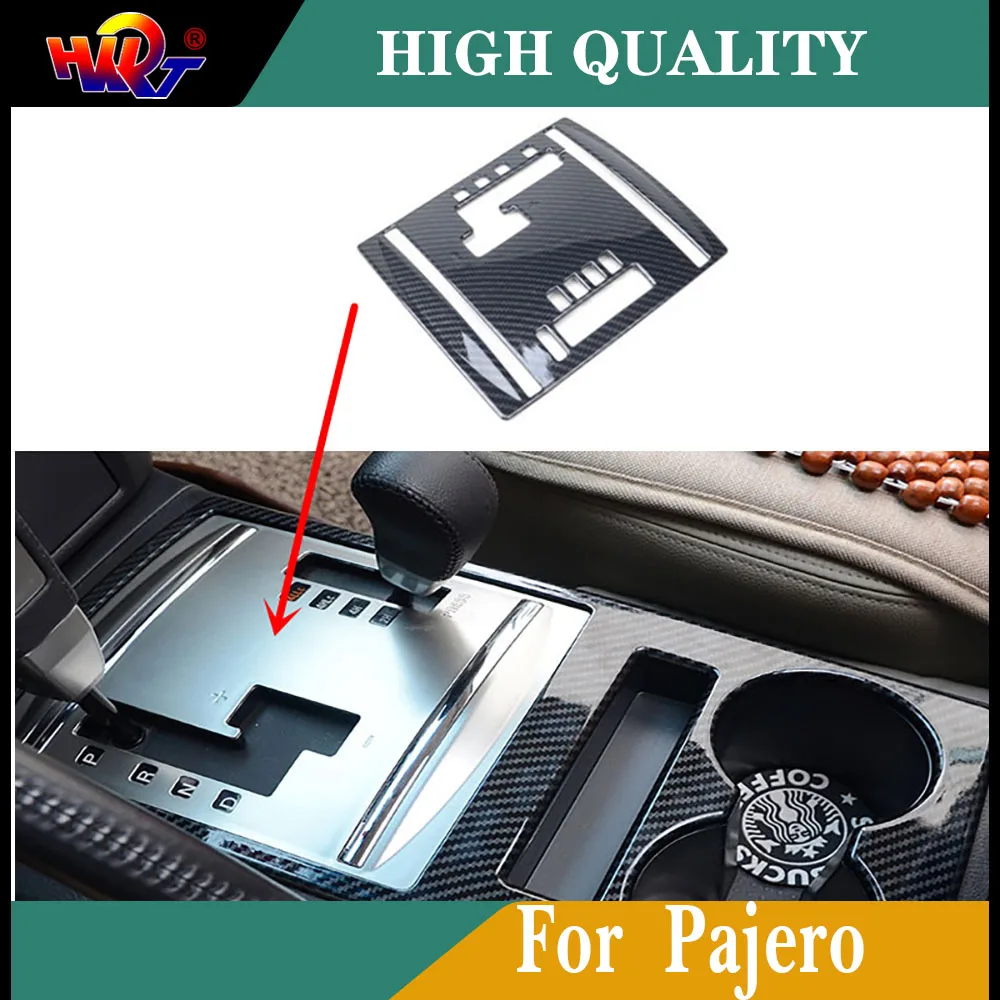 

Fit For Mitsubishi PAJERO LEFT HAND SIDE Styling Accessories Carbon fiber color Auto Inner Gear Shift Panel Cover