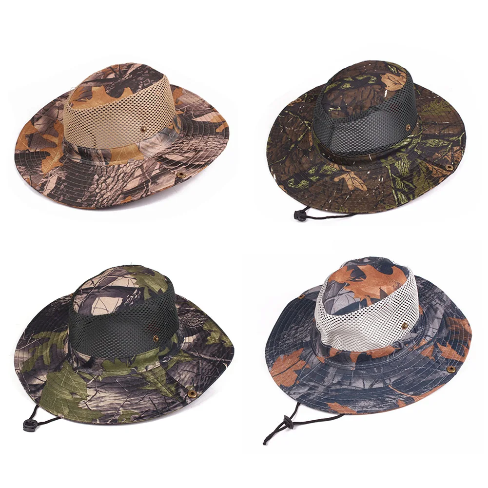 Унисекс летняя камуфляжная дышащая сетчатая Солнцезащитная шляпа Boonie уличная