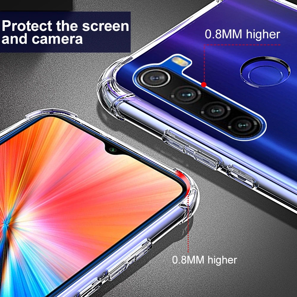 Luxury Shockproof Silicone Case For Xiaomi Redmi Note 8 2021 Note 8 Pro Note 8T Coque Back Cover For Redmi Note 11 Pro 11 Shell