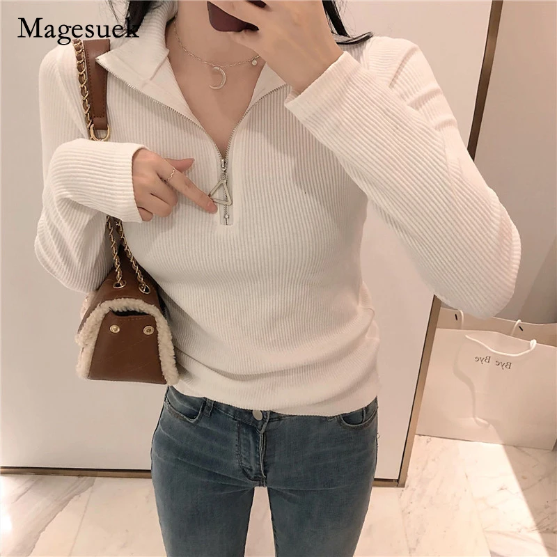 

2021 Autumn Winter Knit Sweater Turtleneck Long Sleeve Sweater Korean Style Hong Kong Slim Solid Pullover Office Lady 15699