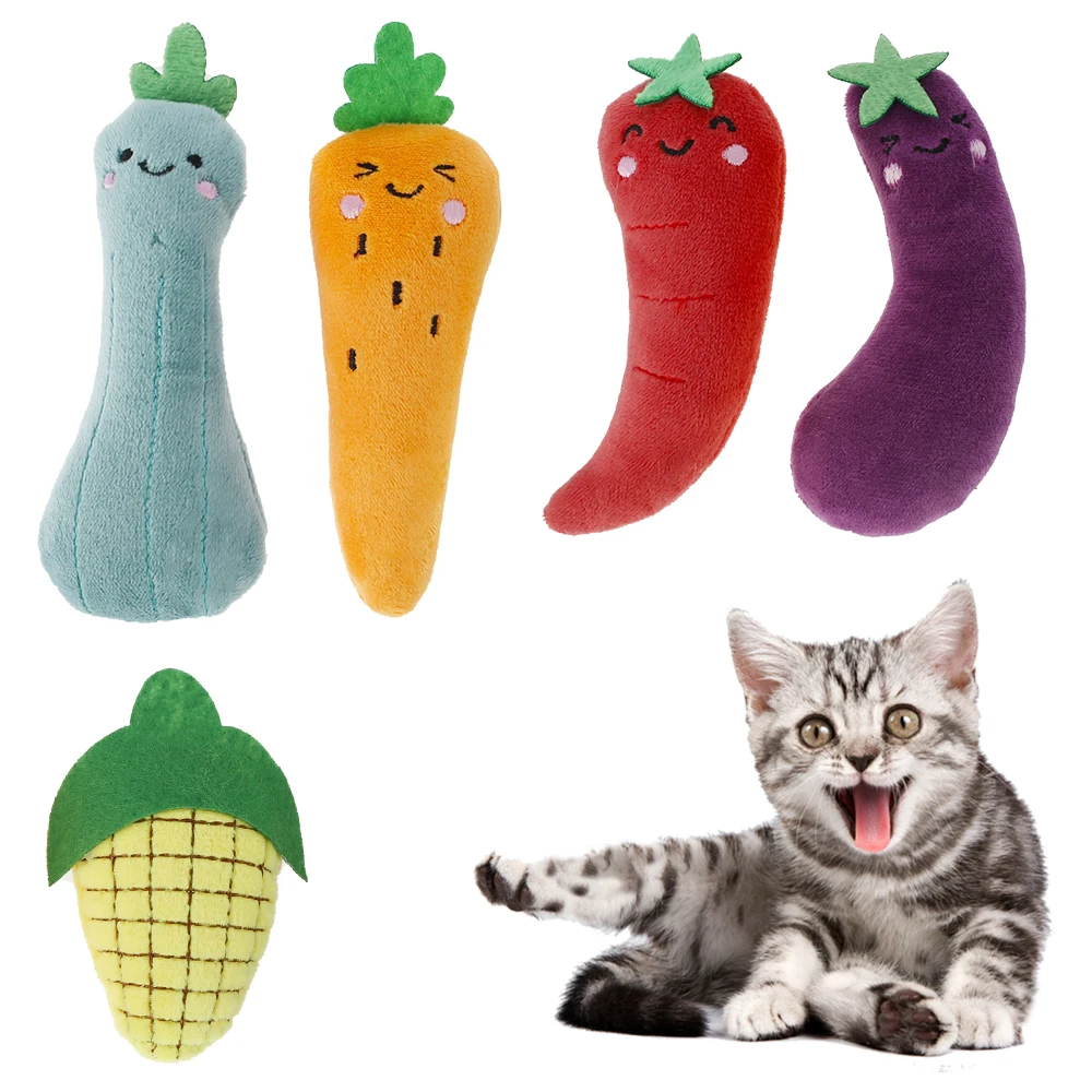 Мягкая Плюшевая морковка 5 шт. в форме кошачьей мяты кукурузы баклажанов перца