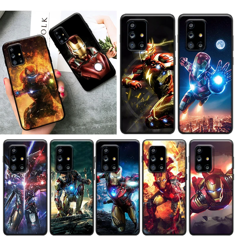 

Iron Man Marvel hero for Samsung Galaxy A52 A51 A72 A71 A32 5G A12 A21S A31 A41 A01 A02 Silicone Soft Black Phone Case