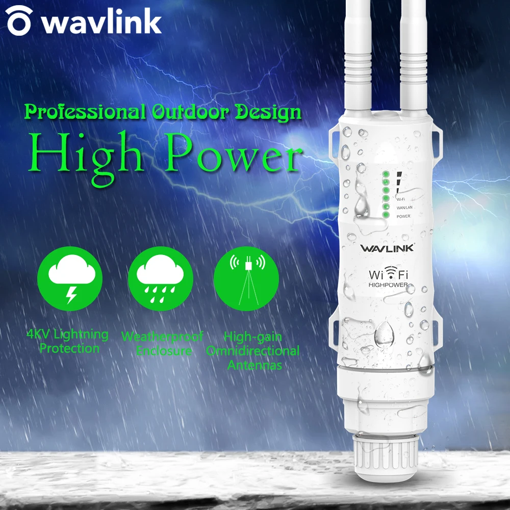 Wavlink N300 высокое Мощность Открытый Всепогодный 30dBm Беспроводной Wi Fi - Фото №1