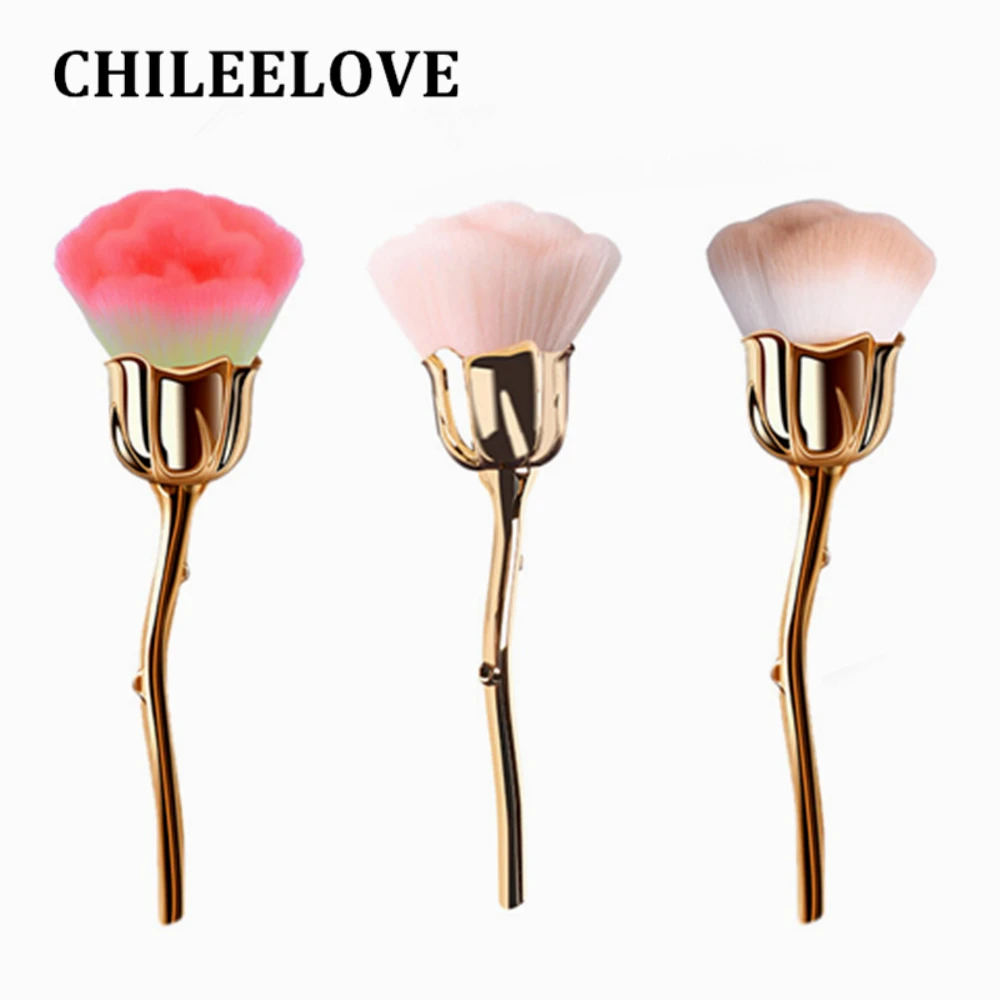 CHILEELOVE 1 шт. одна розовая большая площадь роза цветок лепесток макияж кисти для свободного порошка BB крем модный макияж