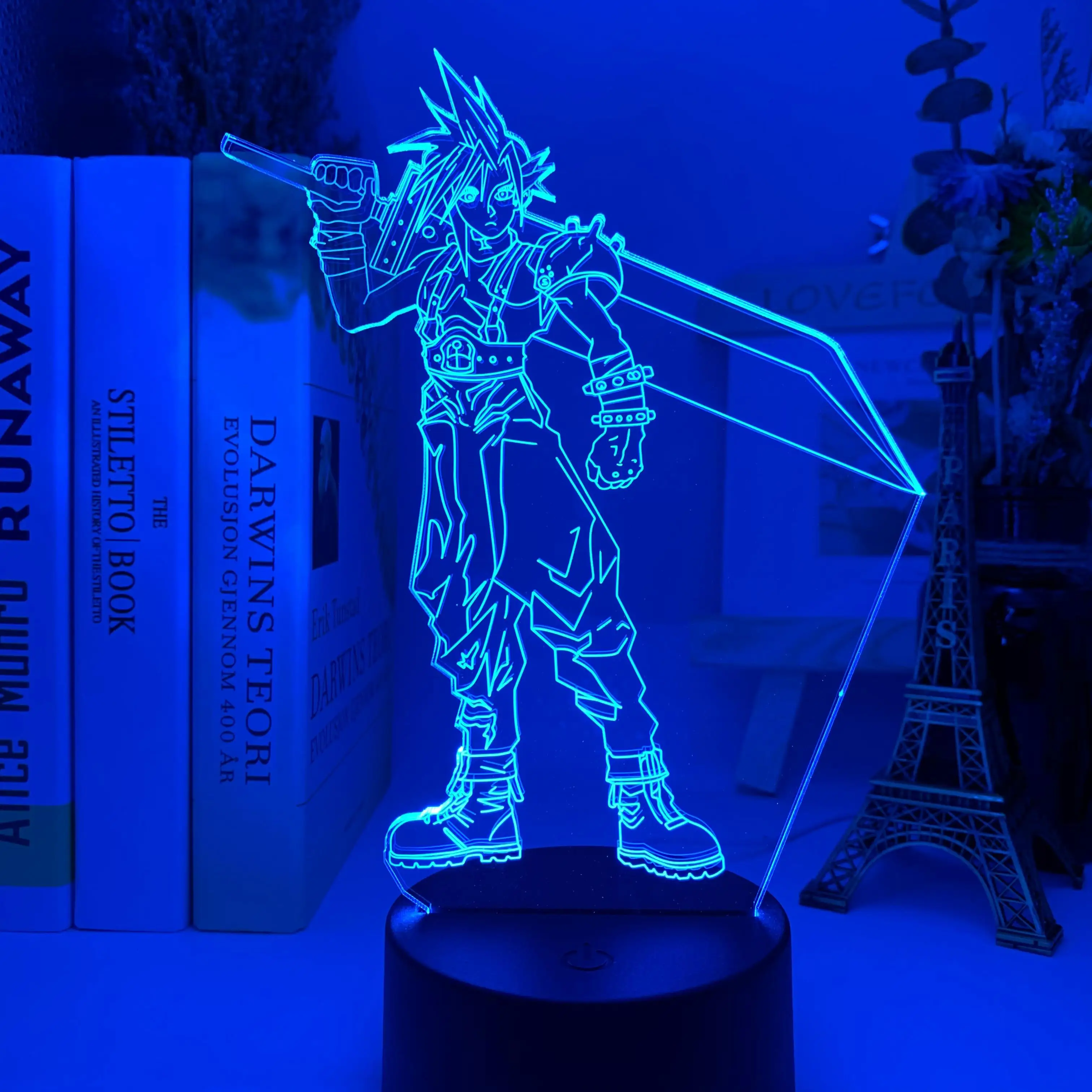 

3D Led Night Light Cloud Strife Figure Colorful Nightlight for Kids Bedroom Decor Light USB Table Lamp Game Fantasy Gift