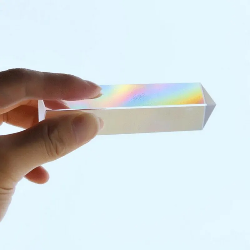 

Glass Triangular Prism for Teaching Light Spectrum Physics Photo Photography Optical Instruments Rainbow Experiment 1Pcs