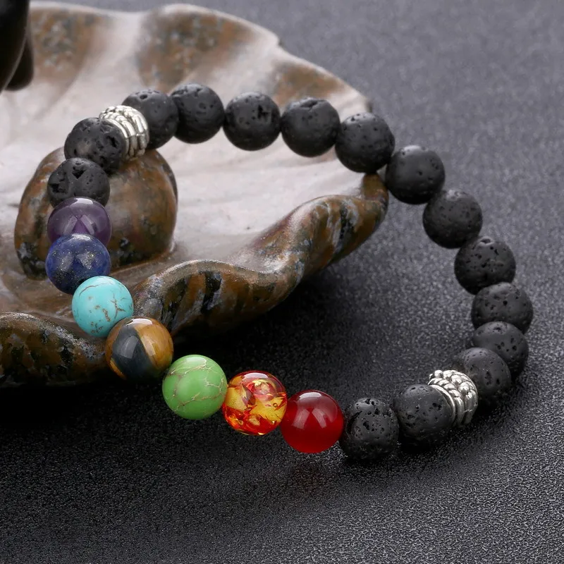 

MEIBEADS Quality Moda 2021 Bracelets On Hand Natural Stone Beads Chain Prayer Balance Lucky Elasticity Rope Men Women Bracelet