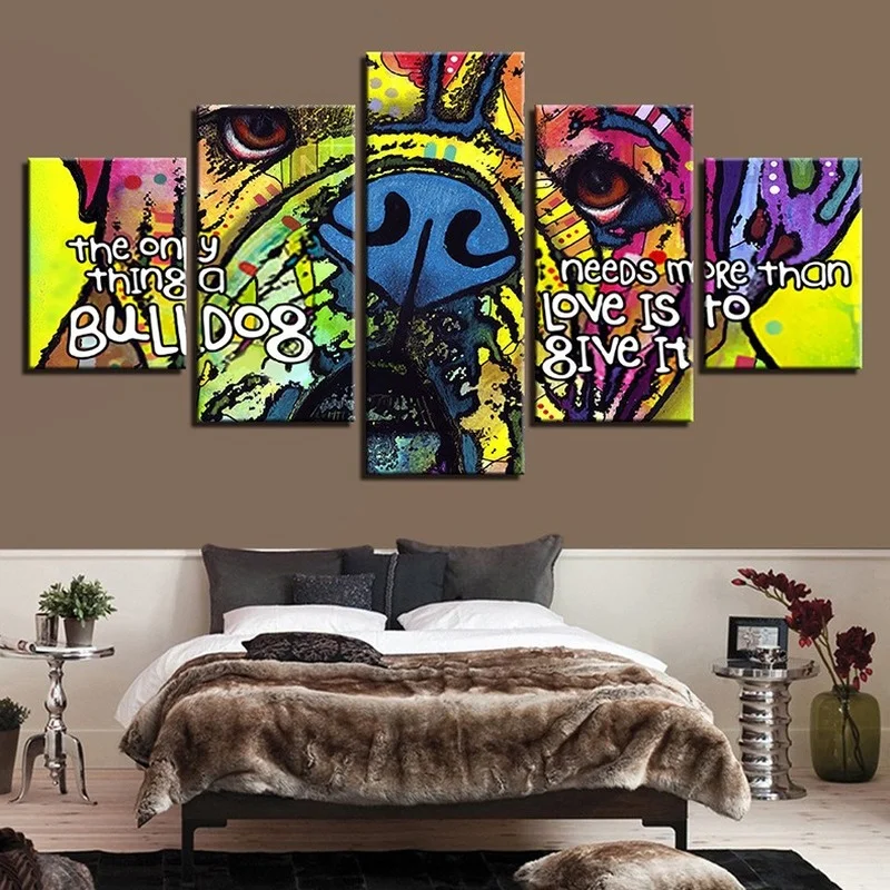 

Inkjet Home Decoration Poster Sofa Wall Color Dog Living Room Wall Dining Room Frameless Printing Canvas Hanging Painting Core