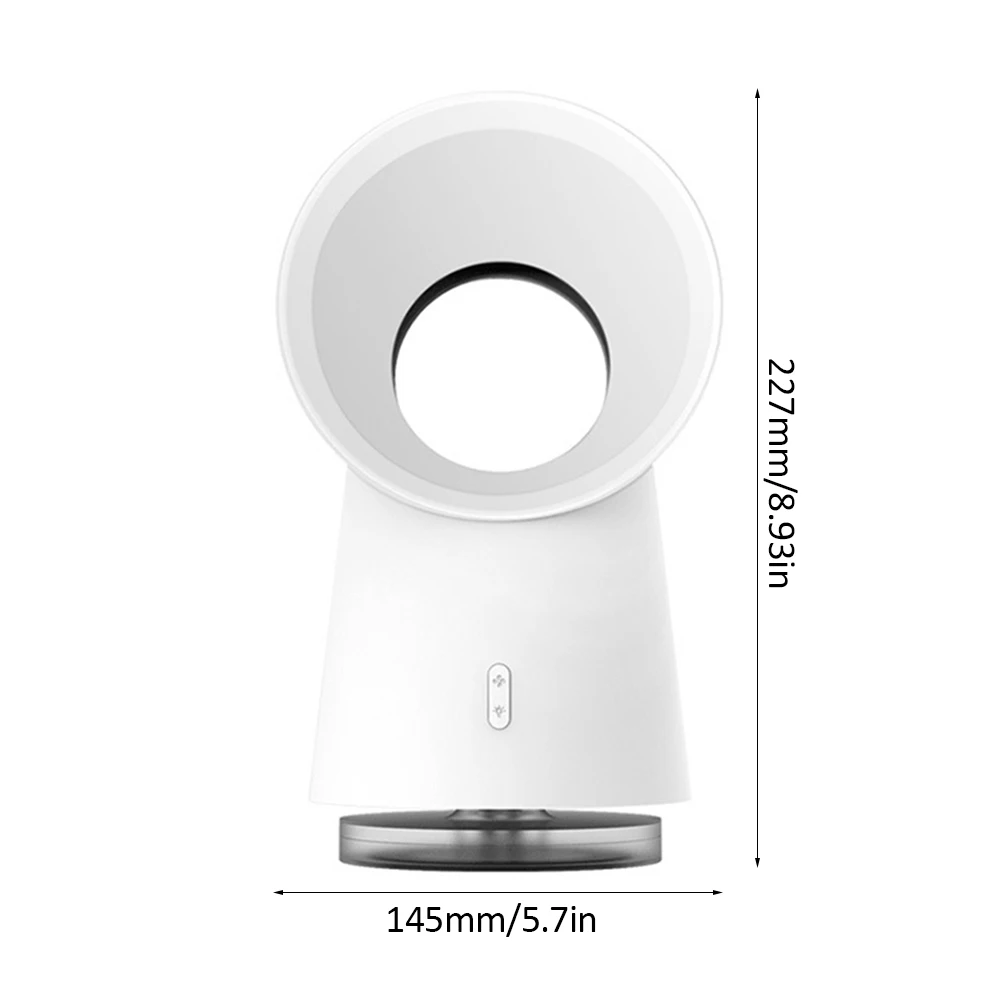 

Bladeless Fan Portable USB Charging Desktop Speeds Adjustable Lower Noise LED Spray Cooling Fan for Home Office Outdoor