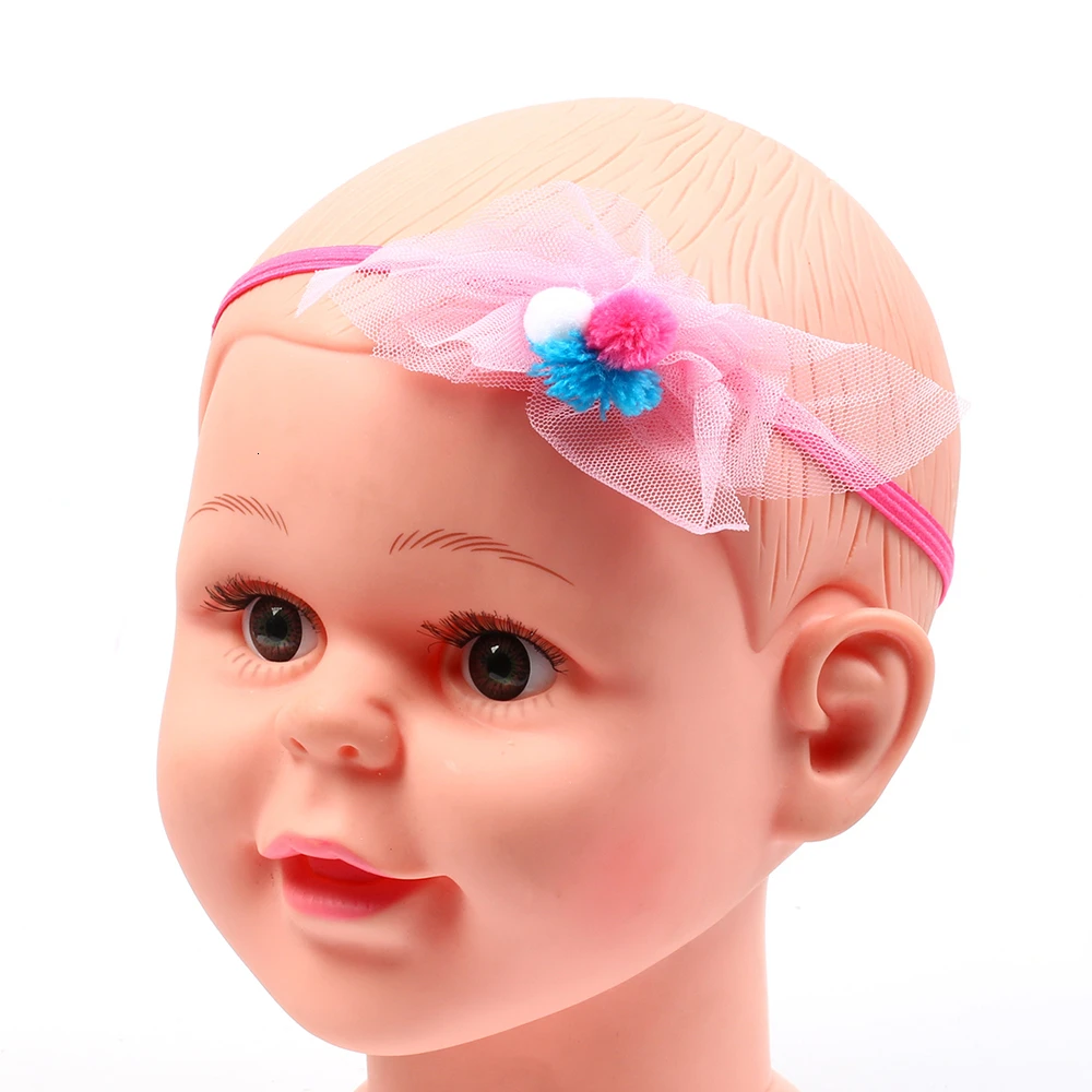 Повязка на голову для новорожденных девочек с бантом и цветком повязки малышей |