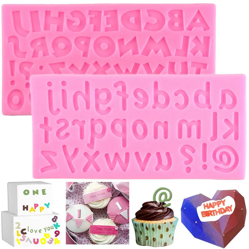 

Alphabet Silicone Mold Uppercase Lowercase Letter Fondant Molds Cake Decorating Tools Cupcake Topper Candy Clay Chocolate Moulds