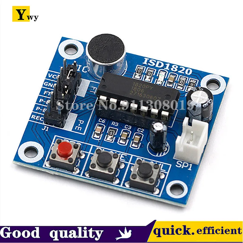 Модуль диктофона ISD1820 с микрофоном звукозаписывающий динамик 1 шт.