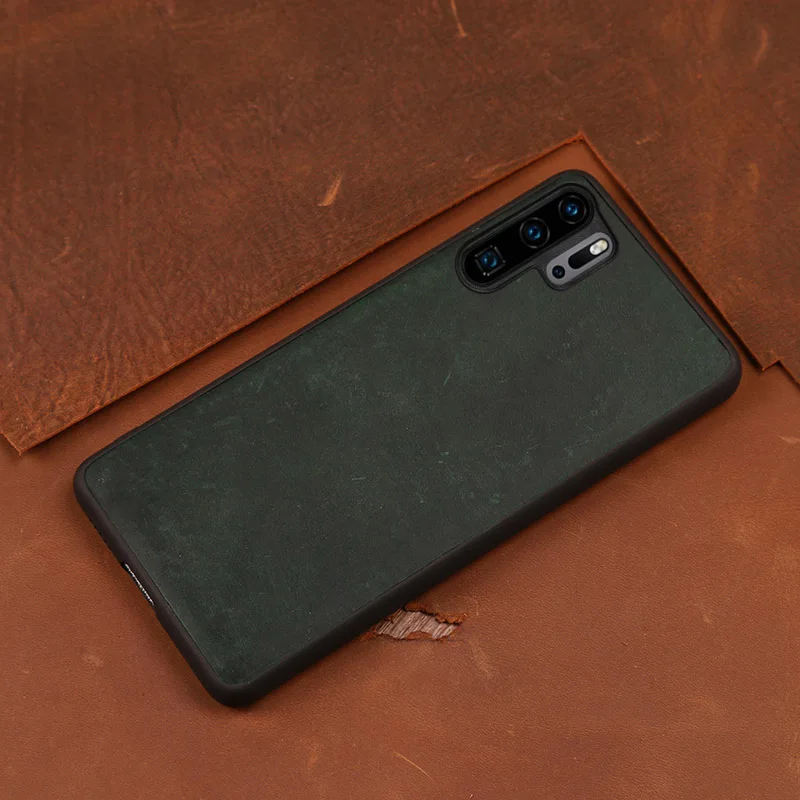 Green Чехол для телефона из воловьей кожи для huawei P20 P30 lite mate 10 20 Pro Y9 P smart чехол Crazy Horse для Honor 8X9 10 20 lite чехол - Цвет: Green