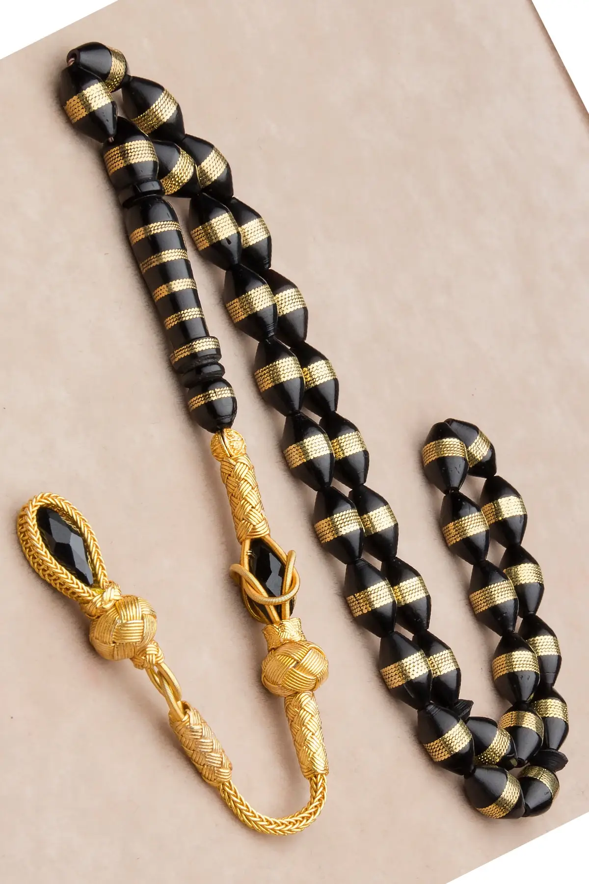 

OTTOTESBH Gold Plated 1000 Sterling Silver Kazaz Tassels 7x11mm Brass Spiral Kuka Rosary Turkish handmade Islamic rosary