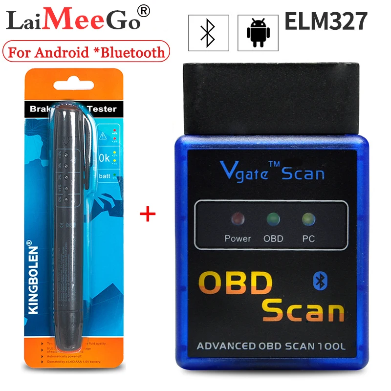 Диагностический инструмент Vgate Scan ELM327 Bluetooth сканер OBD2 автомобильный адаптер