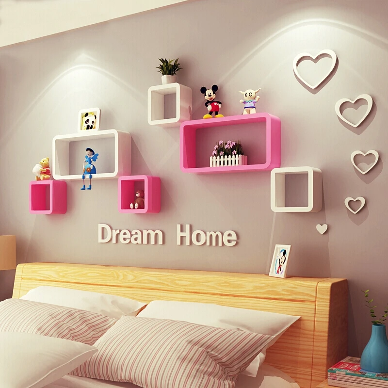 

Diverse Combinations Wooden Wall Shelf Wall Decoration Simple Creative Lattice For Bedroom Living Room Wall Deco Clapboard