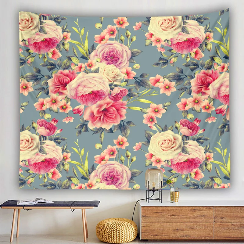 Психоделическая кружевная пряжа роза цветок роспись украшение Йога пляжный плед