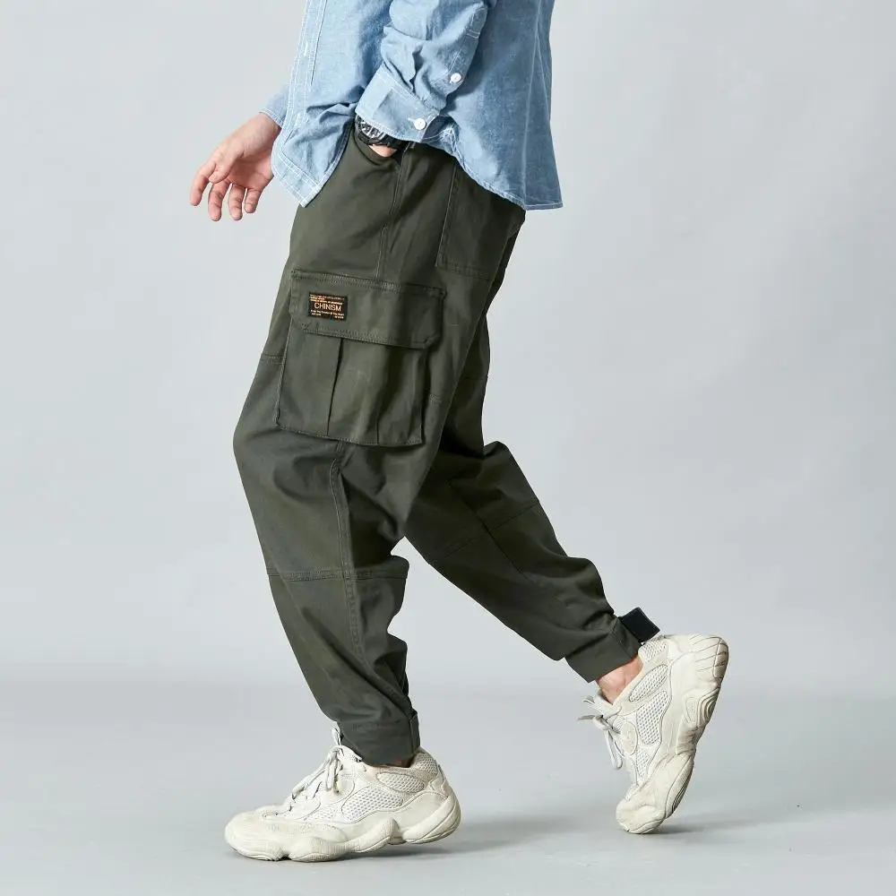 Джоггеры в стиле Харадзюку мужские военно-зеленые камуфляжные свободные брюки