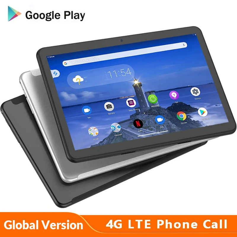 

Планшет Global Super Version, 10-дюймовый планшет android 10.0Q 2.5D IPS 4G LTE с поддержкой телефонных звонков, Wi-Fi, GPS, планшет 10 10,1 дюйма