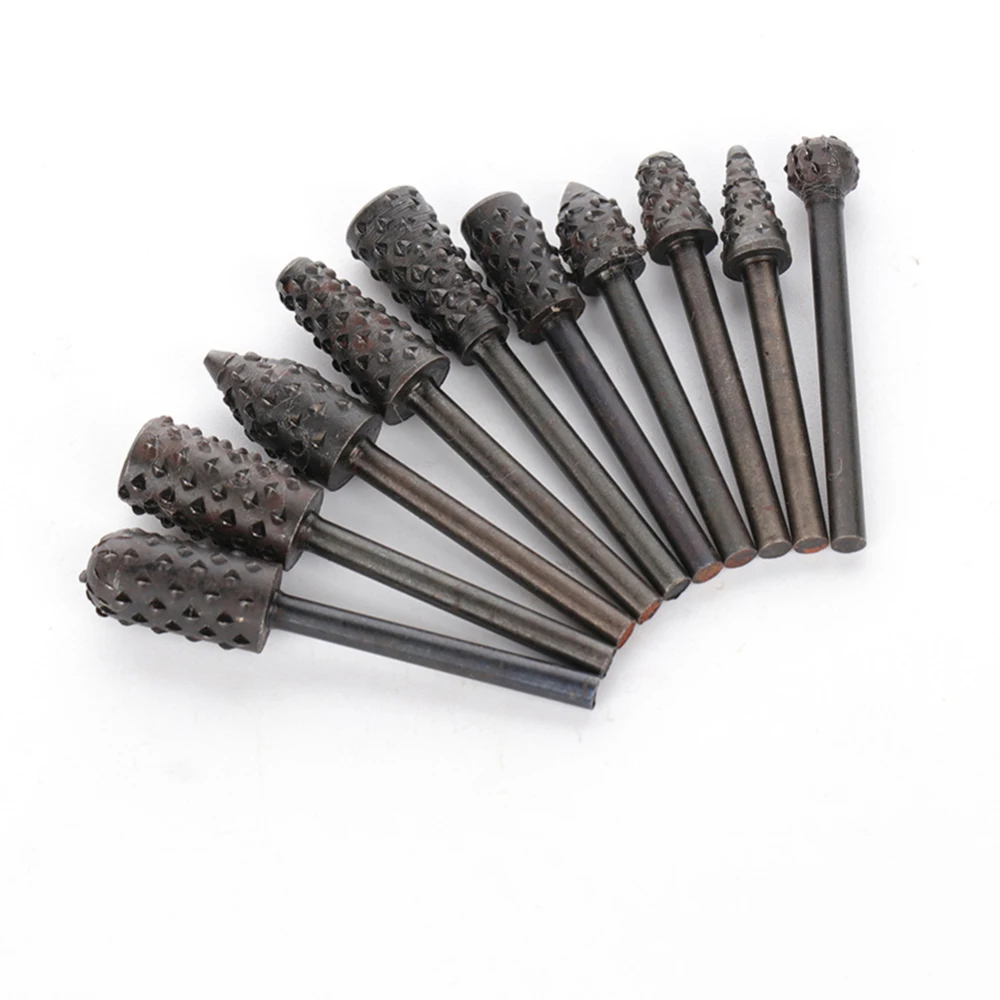 10Pcs 3.17mm Hss Rotary Files Burr Drill Rasp Electric Grinder Tools Set Metal Plastic Wood | Инструменты