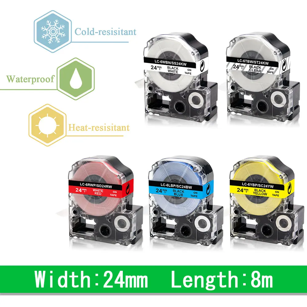 20 видов цветов Лента SS24KW ST24KW SC24RW SC24YW SC24BW SC24GW SC24KZ лента для этикеток Epson KingJim