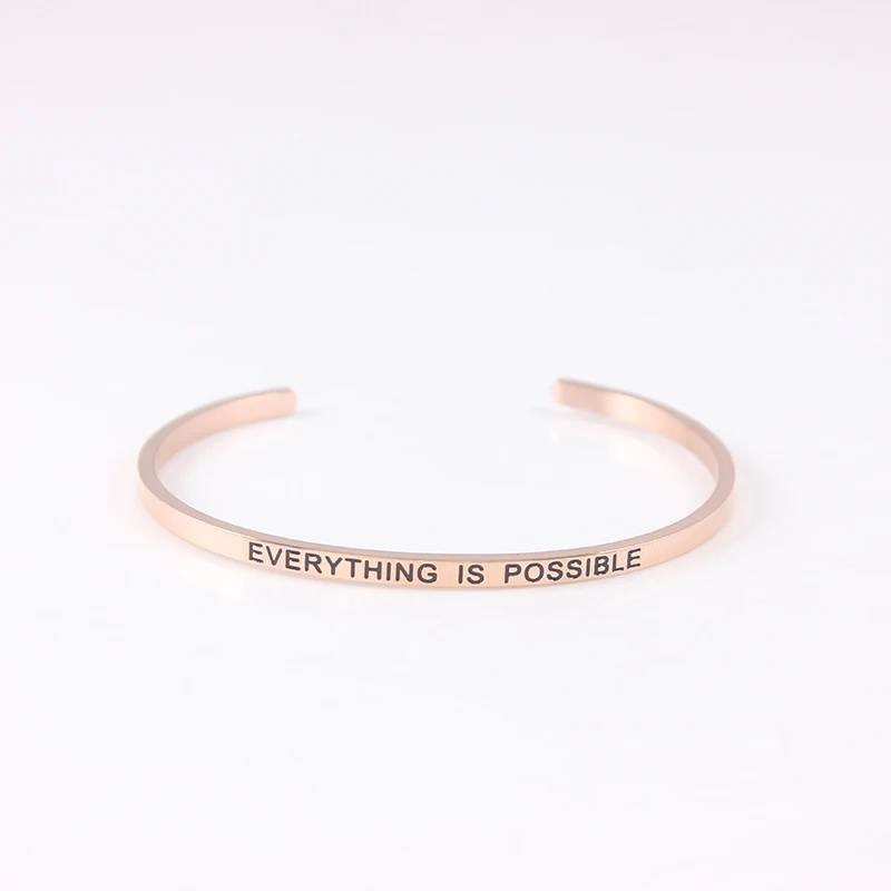 Лидер продаж 2021 Браслет-манжета из нержавеющей стали цвета розового золота с