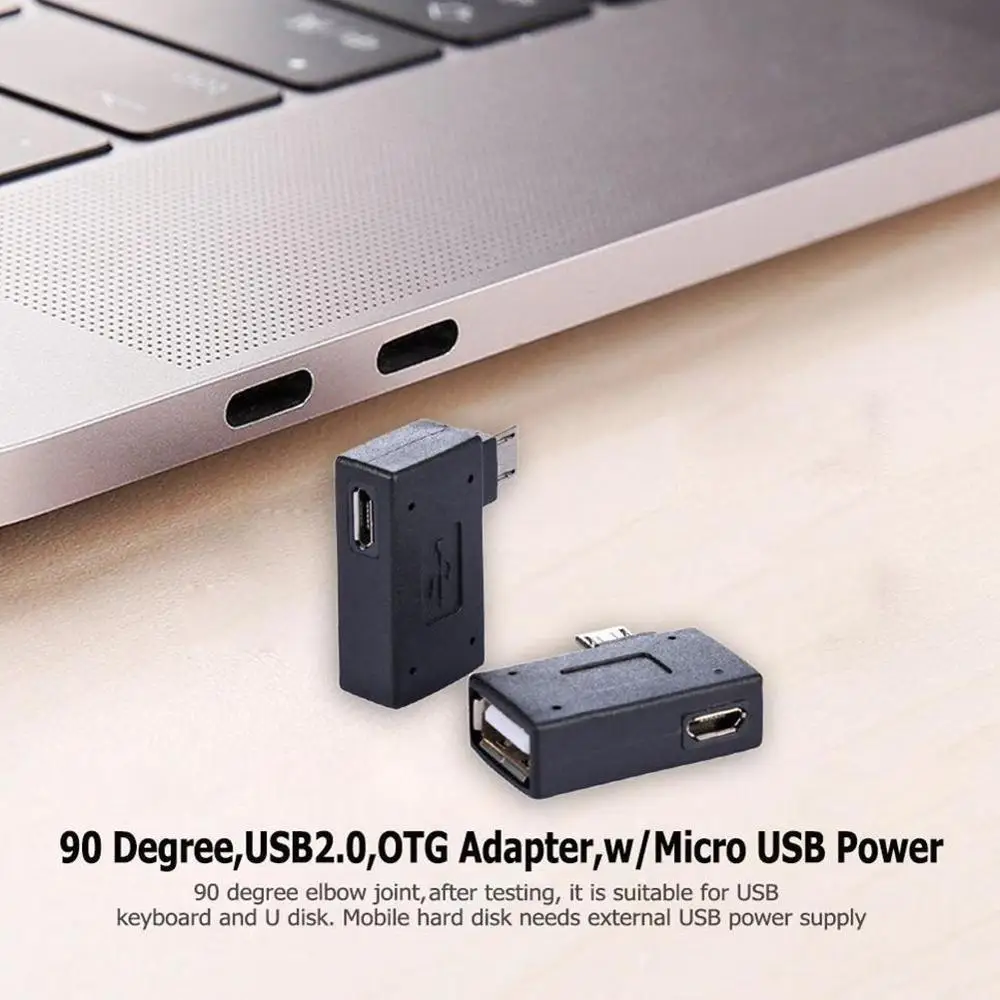 1 шт. Многофункциональный USB 2,0 90 градусов левый/правый угол конвертер OTG адаптер хост микро для телефона/планшета