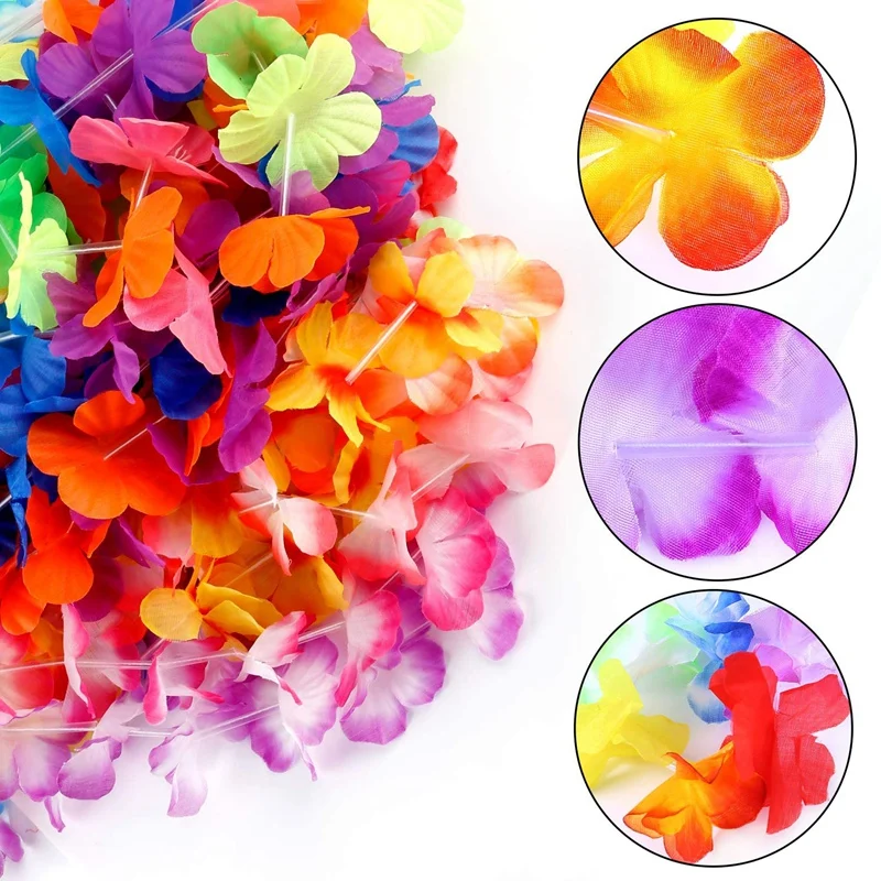 

96Pcs Hawaiian Leis,Party Favors Supplies,Summer Beach Vacation,Theme Party Decorations,Birthday,Wedding