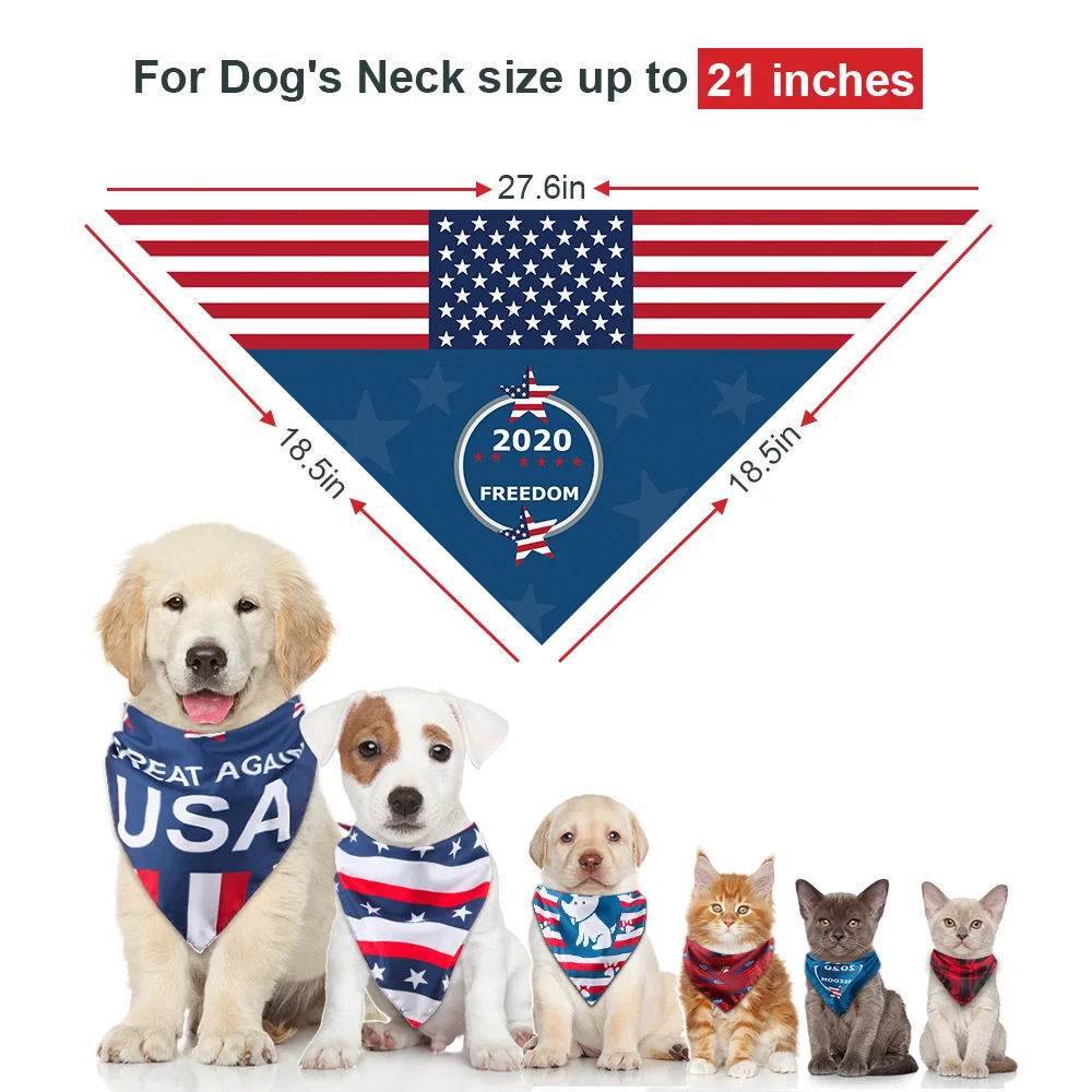 Собачий Бандана с американским флагом собачий шарф для питомца моющийся