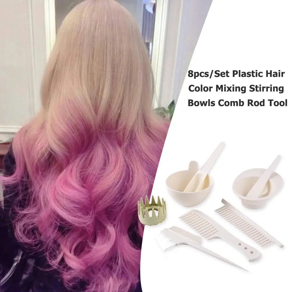 8pcs волос Цвет ing комплекты профессиональный салон помешивая чаши краска для